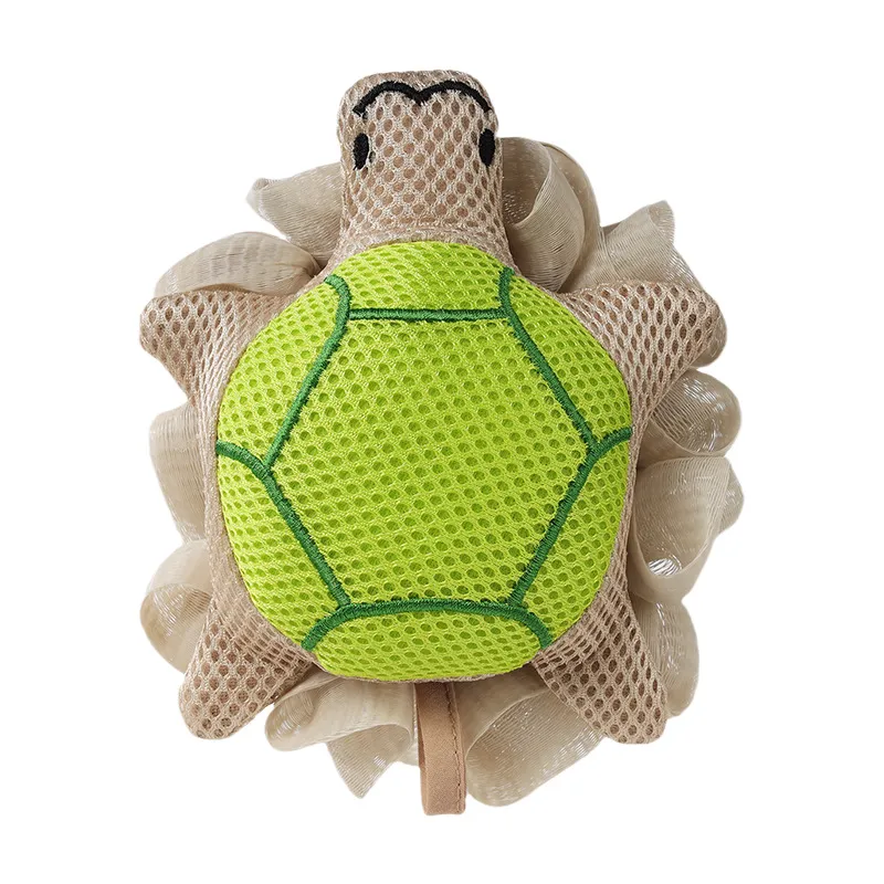 Cute Turtle-Shaped Bath Ball – Kids Foaming Bath Sponge Toy, Super Soft Non-Shedding Shower Puff for Children, Fun Bathing Accessory with Rich Lather